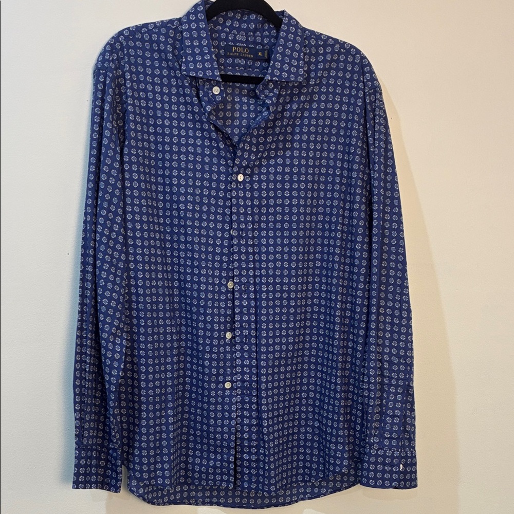 Polo by Ralph Lauren Navy Geometric Men's Shirt